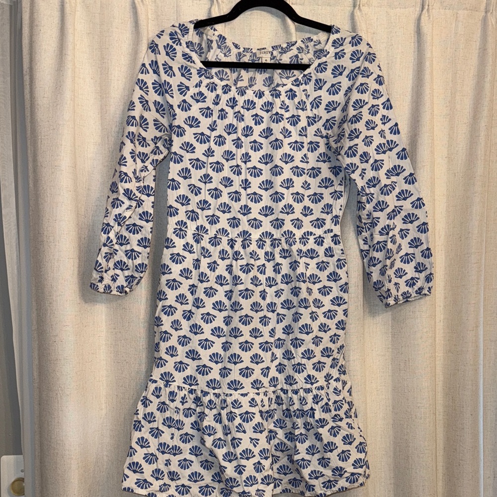 J. Crew Blue and White Floral Dress